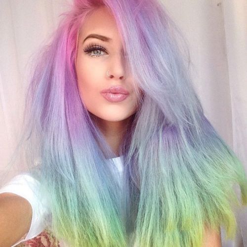 pastel rainbow hair