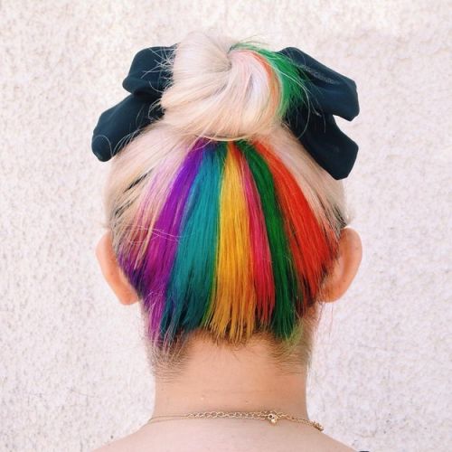 rainbow hair estilo na nuca como fazer