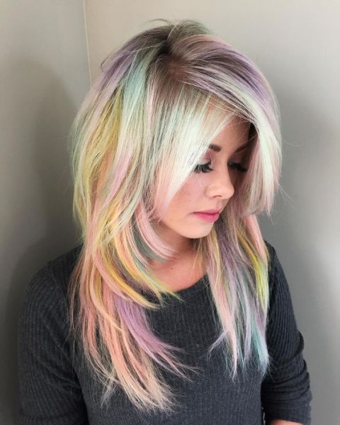 rainbow hair pastel