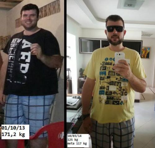homem antes e depois dieta da proteína
